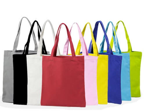 colorful canvas tote bags