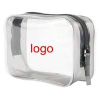 clear makeup bag with logo