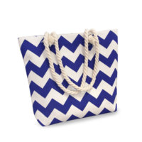 Striped canvas tote bag