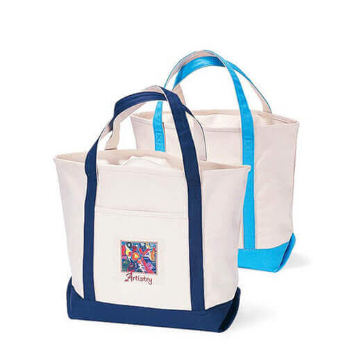 Custom Canvas Boat Tote Bags With Pockets Printed Logo