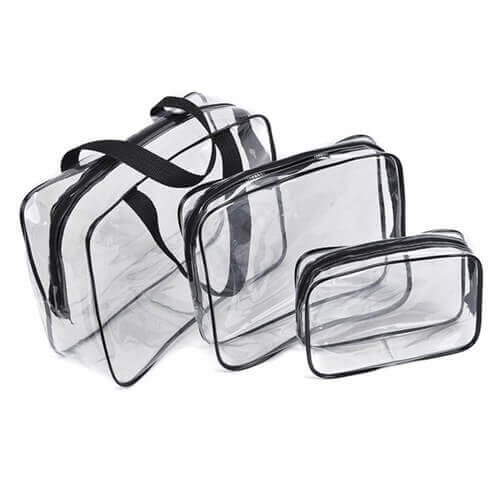 Clear PVC Cosmetic Bags With Handle