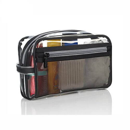 Clear Vinyl Cosmetic Bags With Compartment